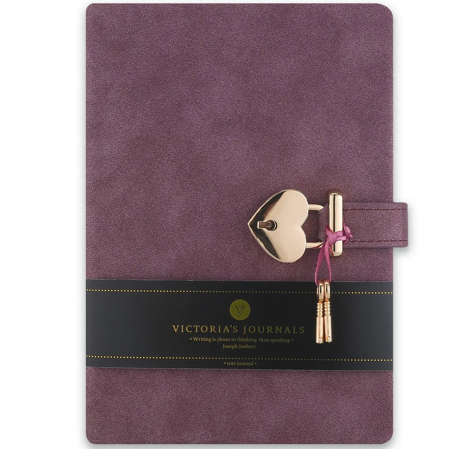 Heart-Lock Journal – Dusty Plum Vegan Leather, 320 Pages