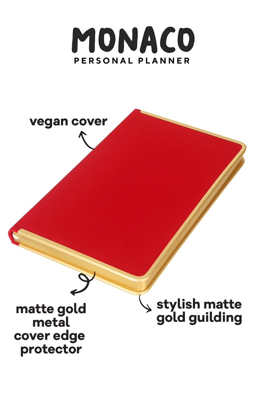 Victoria's Journals MONACO undated diary for men and women red  suede