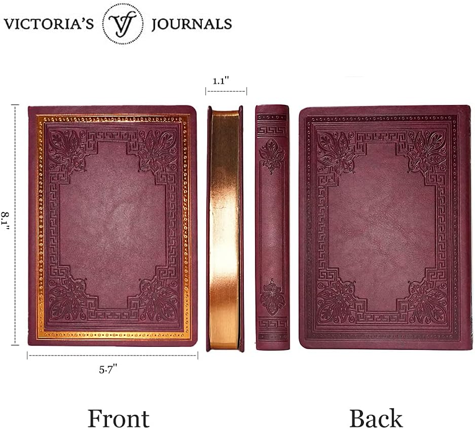 Victoria's Journals Vintage Style Diary for Men and Women Journal Hard Cover (Burgundy)