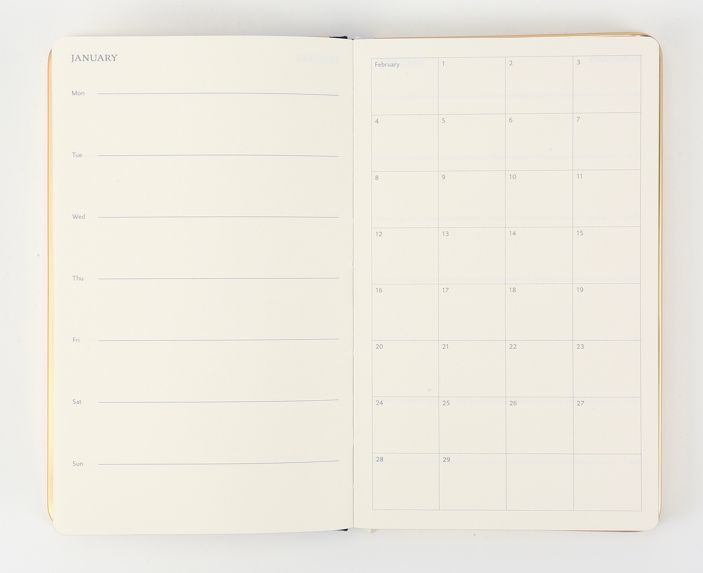 Monaco Undated Diary Personal Planner Vegan Cover (Sky Blue)