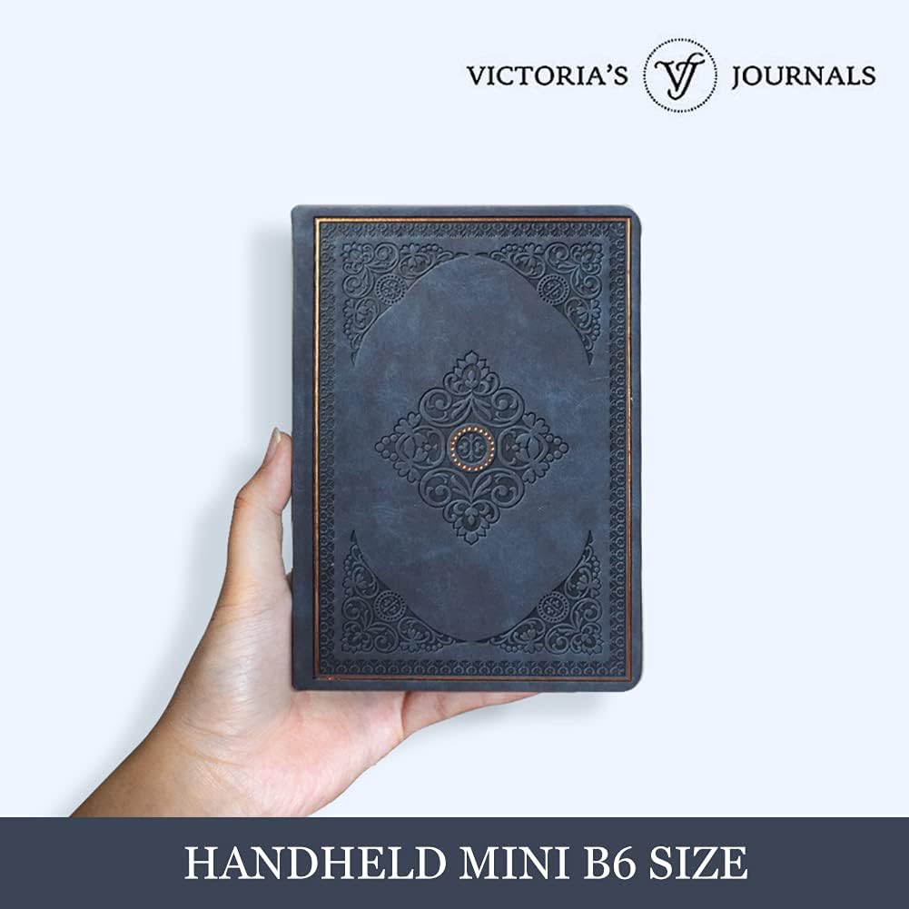 Vintage Renaissance Matte Blue Diary – Vegan Leather, 256 Pages