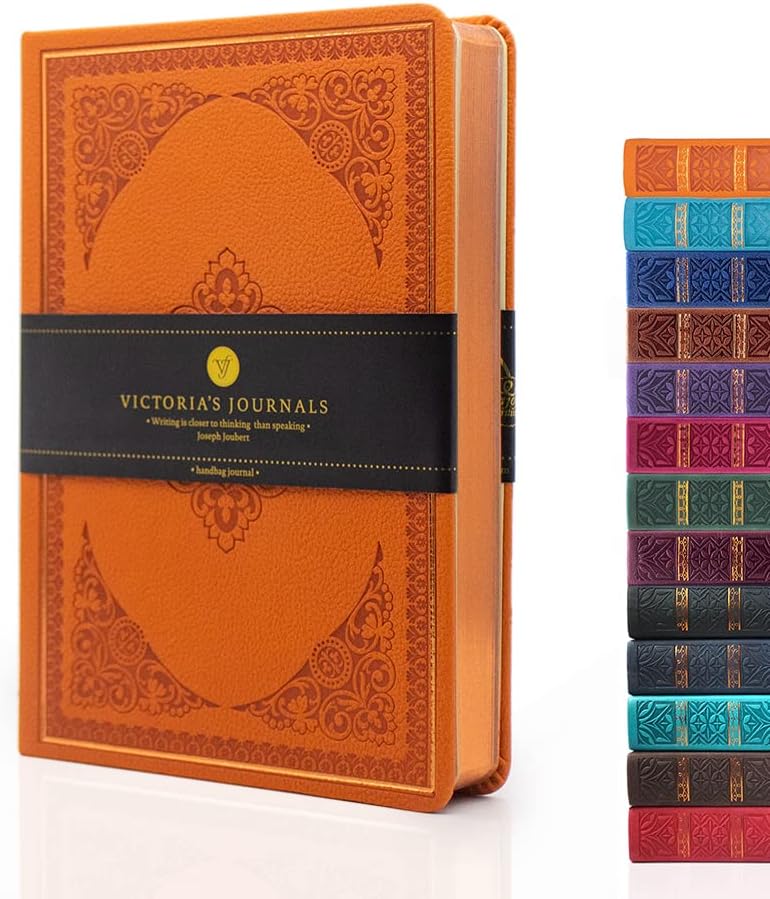 Vintage Renaissance Orange Diary – Vegan Leather, 256 Pages