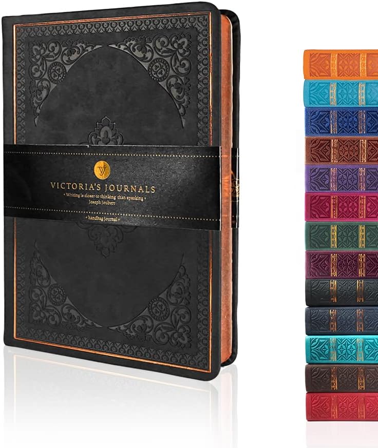 Vintage Renaissance Black Diary – Vegan Leather, 256 Pages