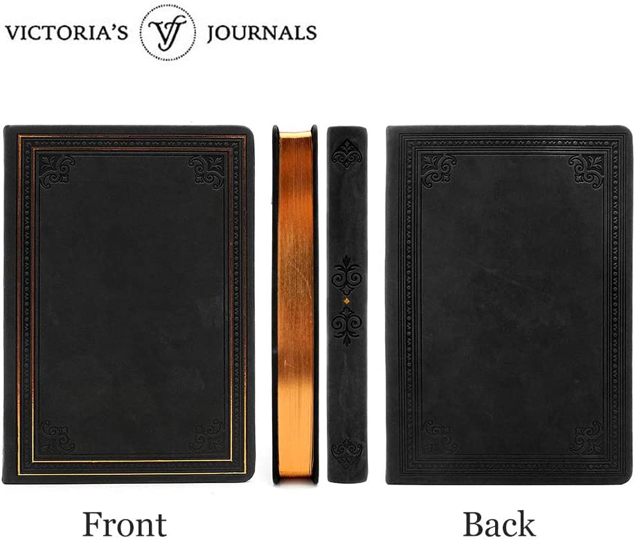 Antique Vintage Black Diary – 320 Page Vegan Leather Journal