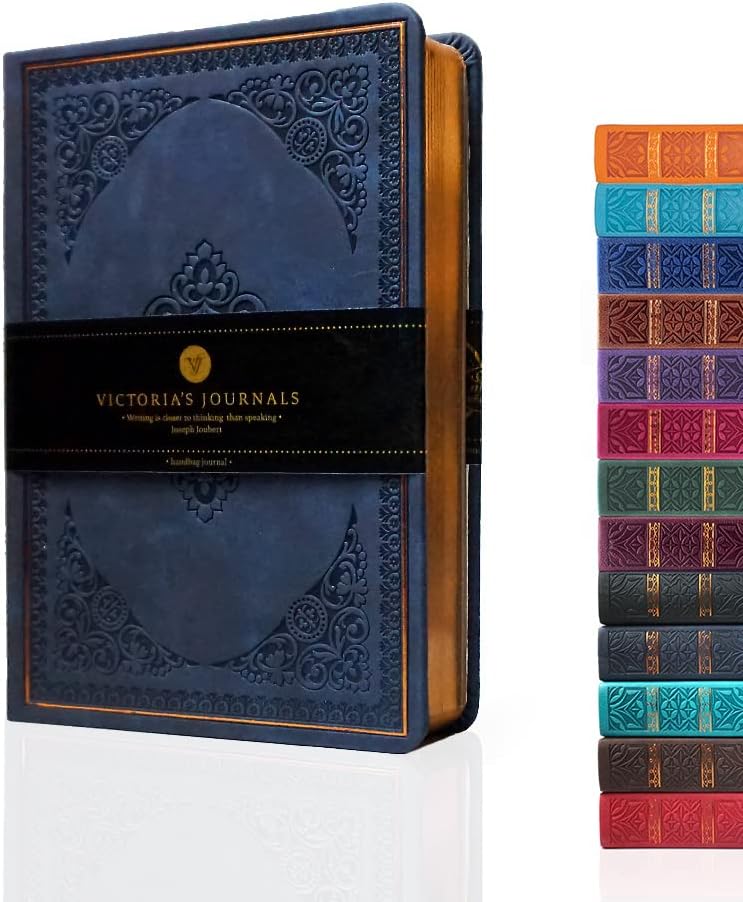 Vintage Renaissance Matte Blue Diary – Vegan Leather, 256 Pages