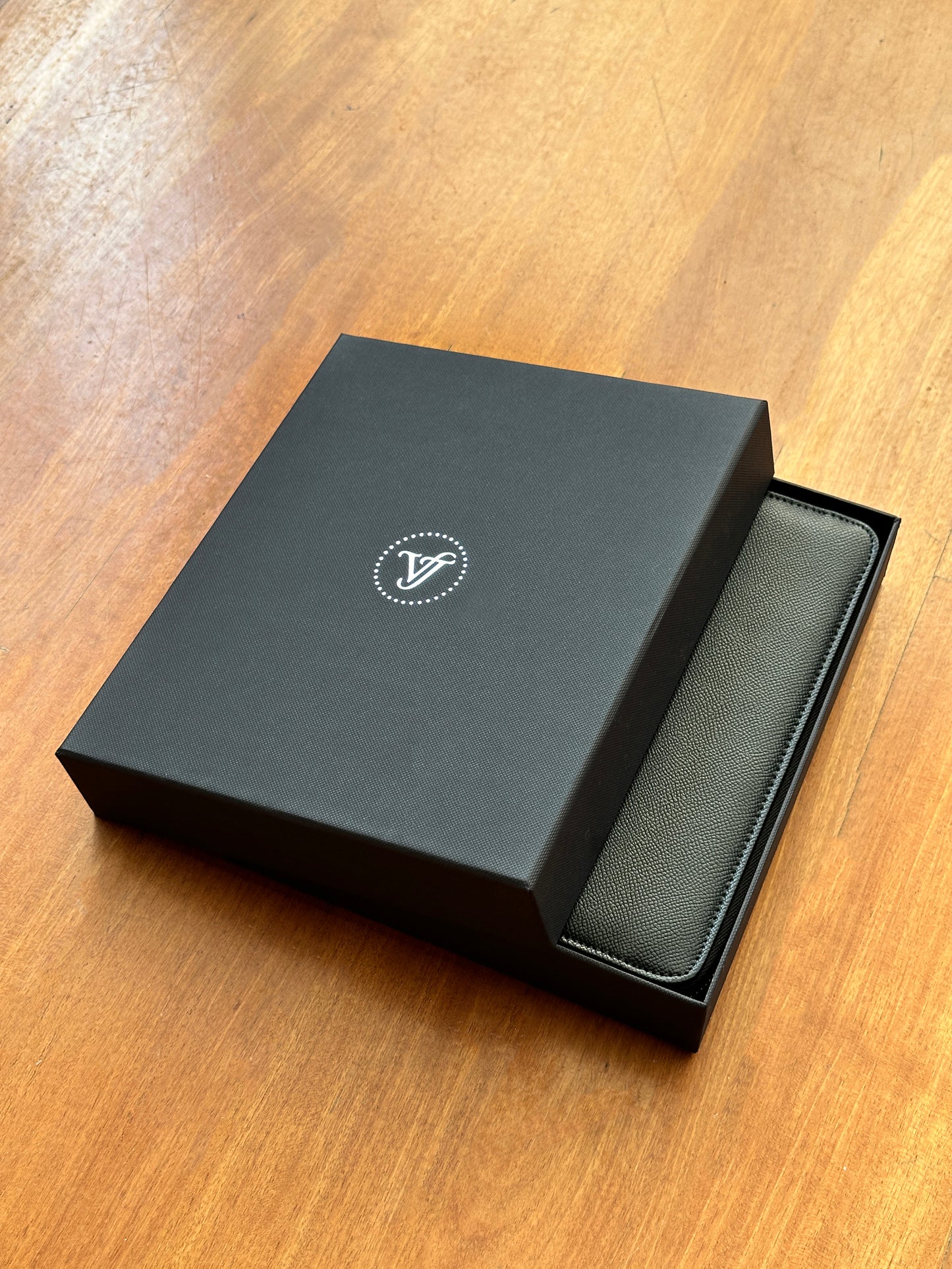 Zippered Vegan Leather Portfolio Notebook / Diary (Moss)