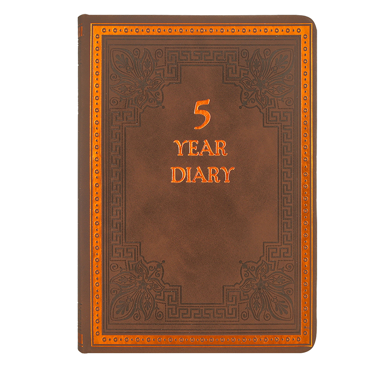 Five-Year Vintage Look Diary (Motivational, Prayer, Gratitude, Mindfulness, Self-Help and Daily Affirmations) 4.64x6.6", 394p. (Brown)
