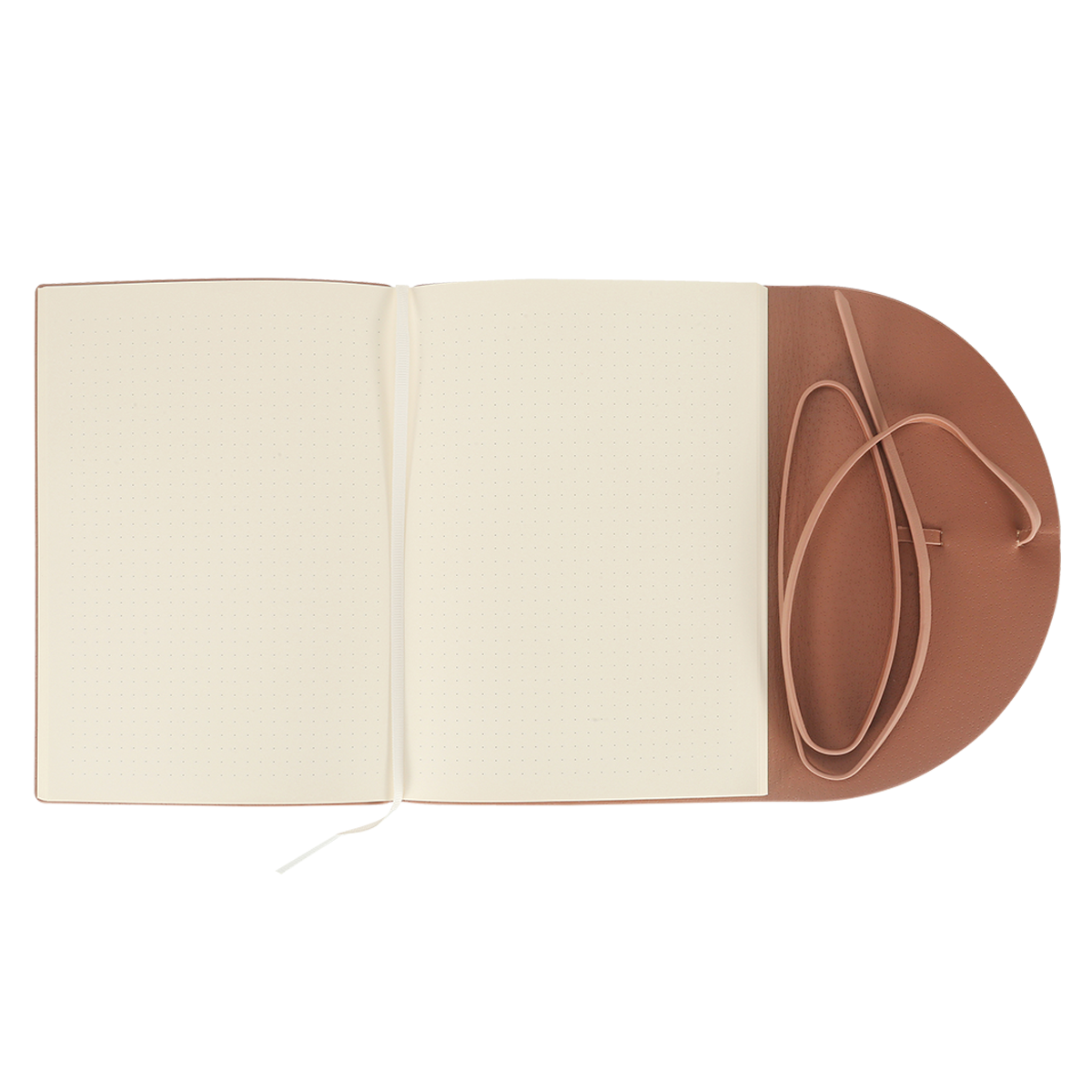 PELLA Dotted Bullet Journal, Flexy Leatherette Cover, 192pages, 80 gsm Cream Paper (Burnt Rose)