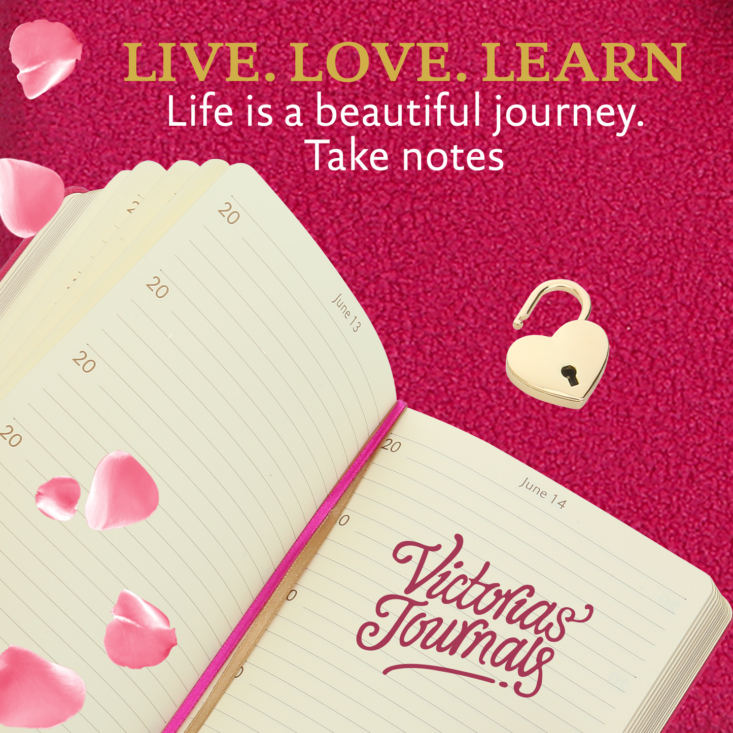 5 Year Diary for Women and Girls: Five-Year Happiness, Memory and Daily Journal with Heart Lock - 4.7x6.5", 394pages (Fuchsia)