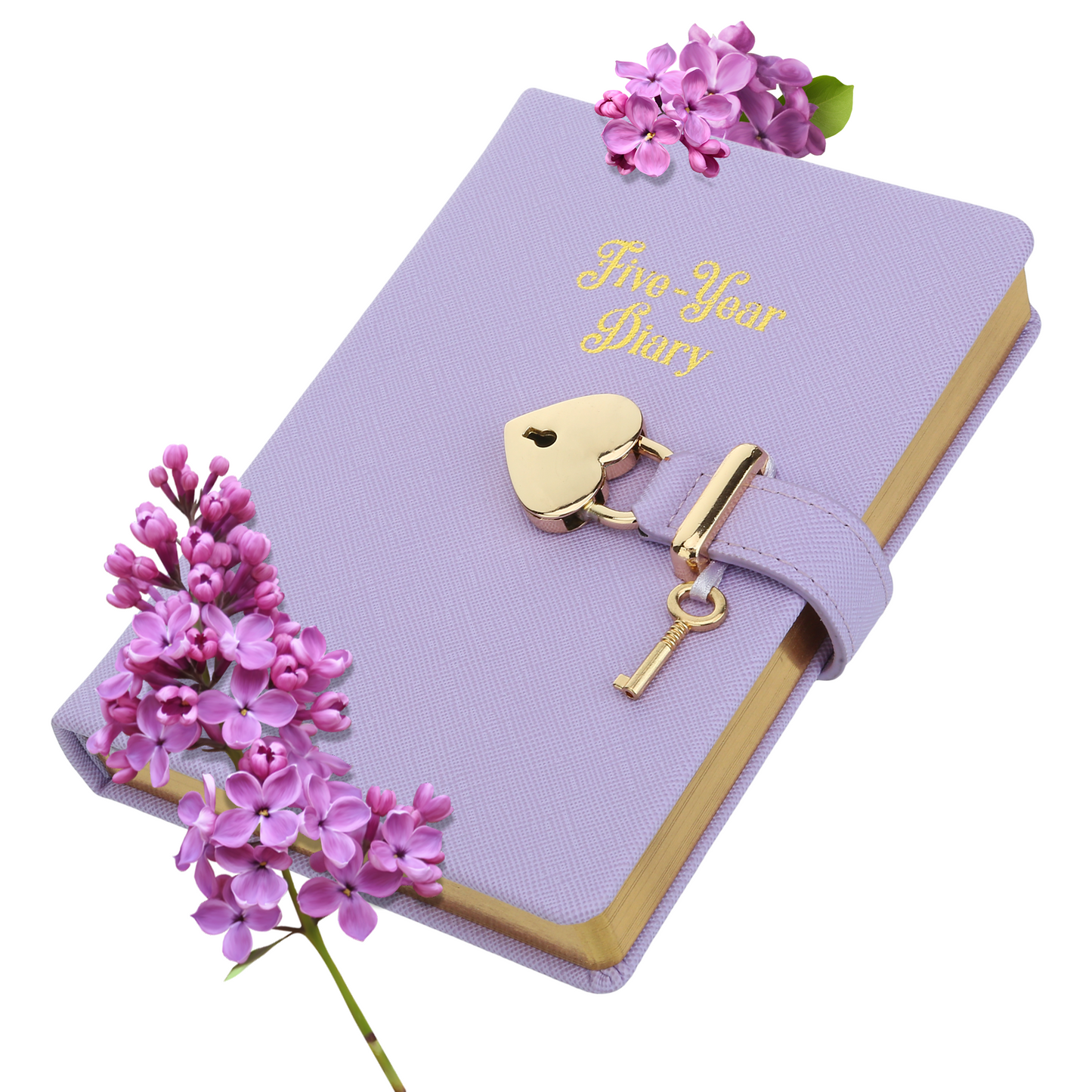 5 Year Diary for Women and Girls: Five-Year Happiness, Memory and Daily Journal with Heart Lock - 4.7x6.5", 394pages (Lilac)