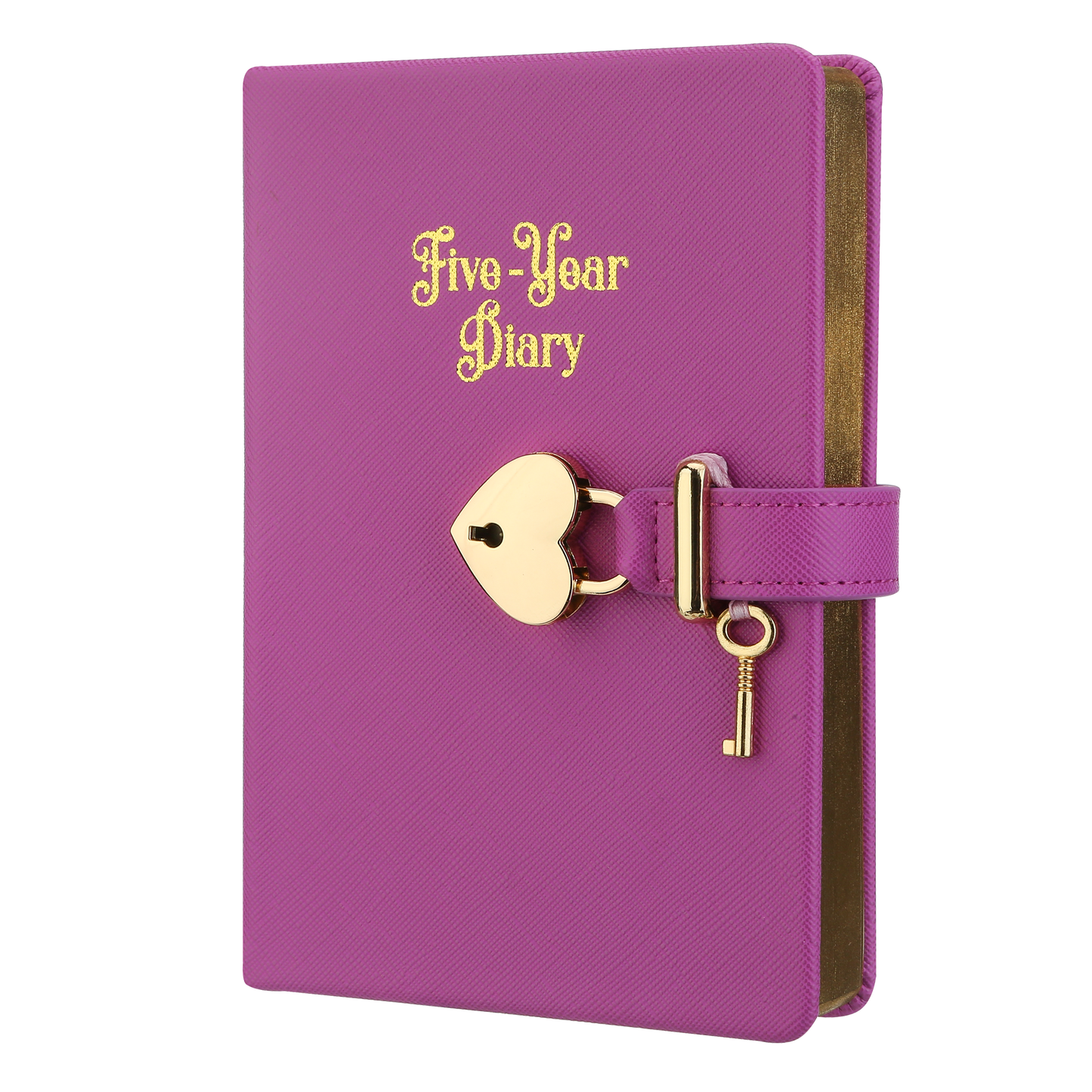 5 Year Diary for Women and Girls: Five-Year Happiness, Memory and Daily Journal with Heart Lock - 4.7x6.5", 394pages (Purple)