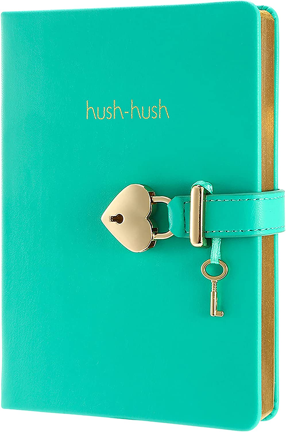 Heart-Lock Journal – Mint Green Vegan Leather, 320 Pages