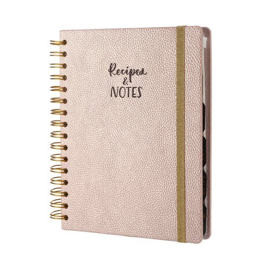 Recipes & Notes, Planner For Your Recipes 7.3x8.5"(Rosegold)