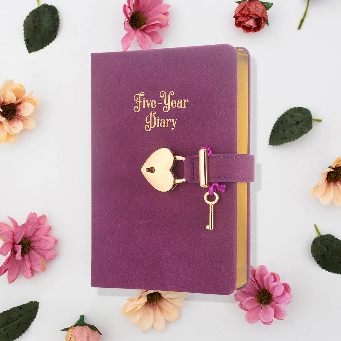 Discover the 5 Year Heart-Lock Vegan Leather Diary by Victoria's Journals