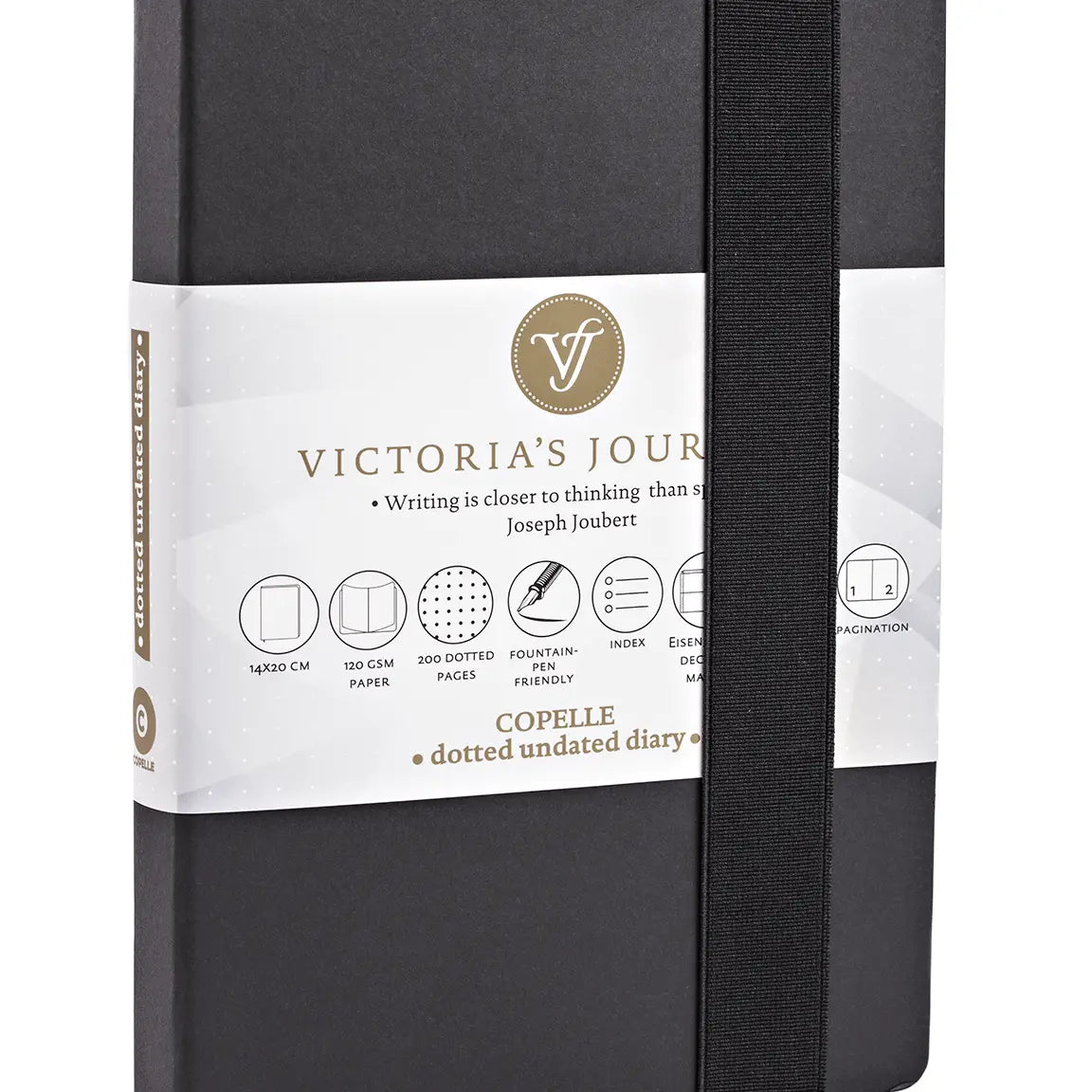 Copelle Kraft Dotted Bullet Journal by Victoria's Journals (5.5" x 8.3") (Black)