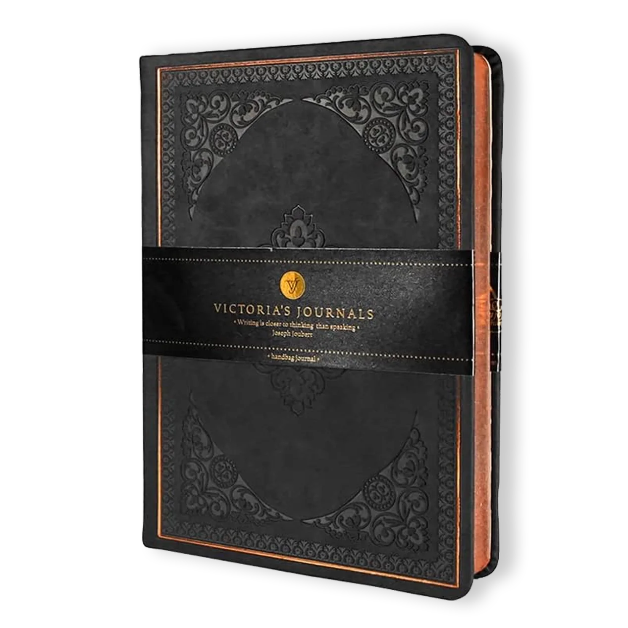 Vintage Style Diary for Men and Women Renaissance Journal Vegan Leather (Matte Black)