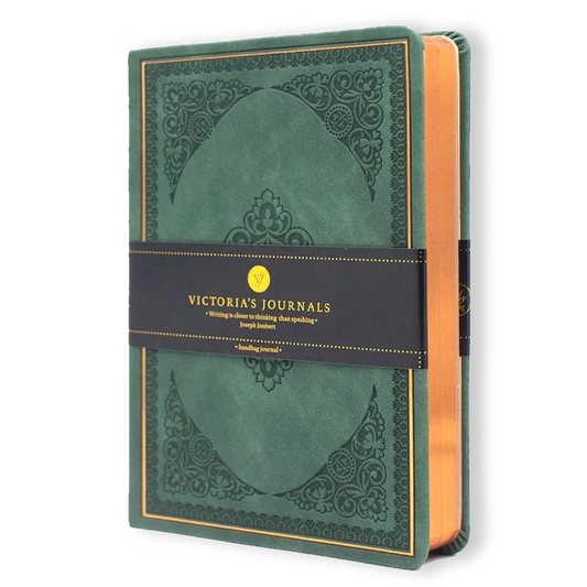 Vintage Style Diary for Men and Women Renaissance Journal Vegan Leather (Dark Moss)