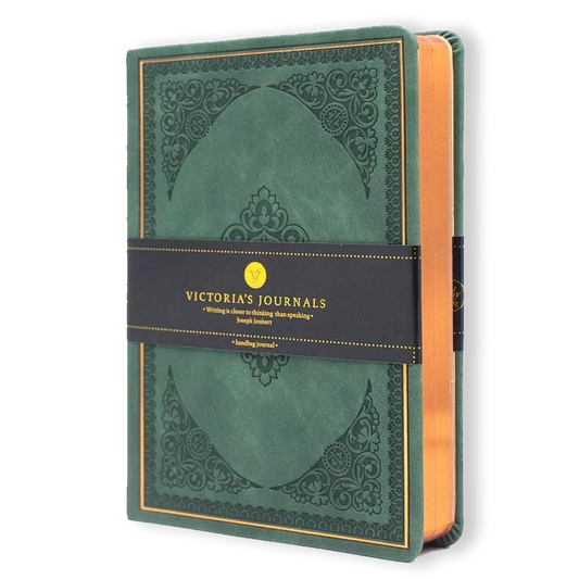 Vintage Style Diary for Men and Women Renaissance Journal Vegan Leather (Dark Moss)