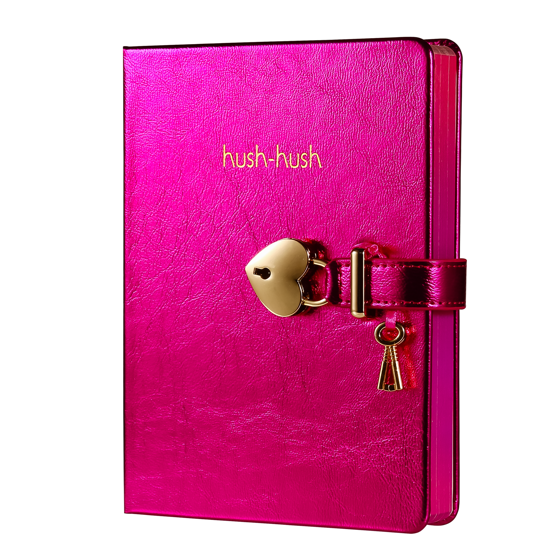 Heart Shaped Lock Journal with Key for Girls, Vegan Leather Cover, 320 pages, Iridescent Lilac Cute Locking Secret Notebook College-ruled – Victoria's Journals magenta