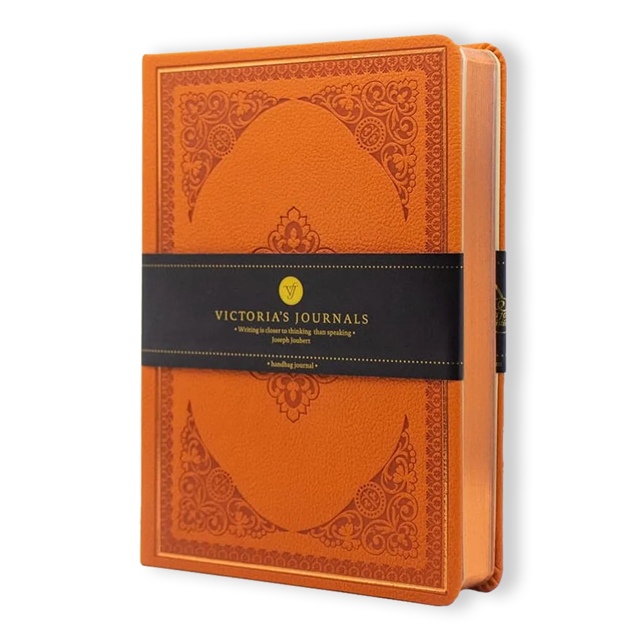 Vintage Style Diary for Men and Women Renaissance Journal Vegan Leather (Orange)