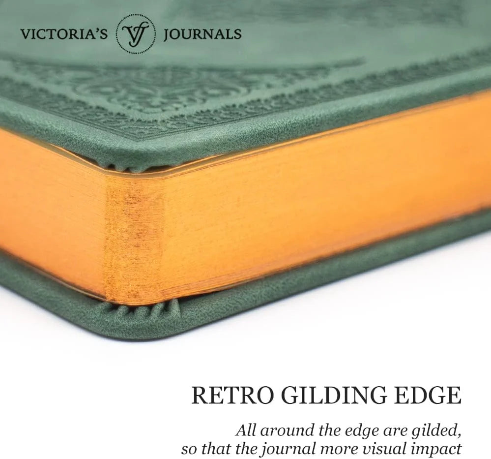 Vintage Renaissance Diary – Dark Moss Vegan Leather Journal, 256 Pages