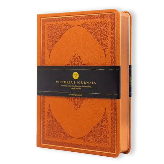 Vintage Style Diary for Men and Women Renaissance Journal Vegan Leather (Orange)