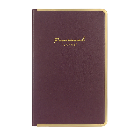 Monaco Undated Diary Personal Planner Vegan Cover (Burgundy)