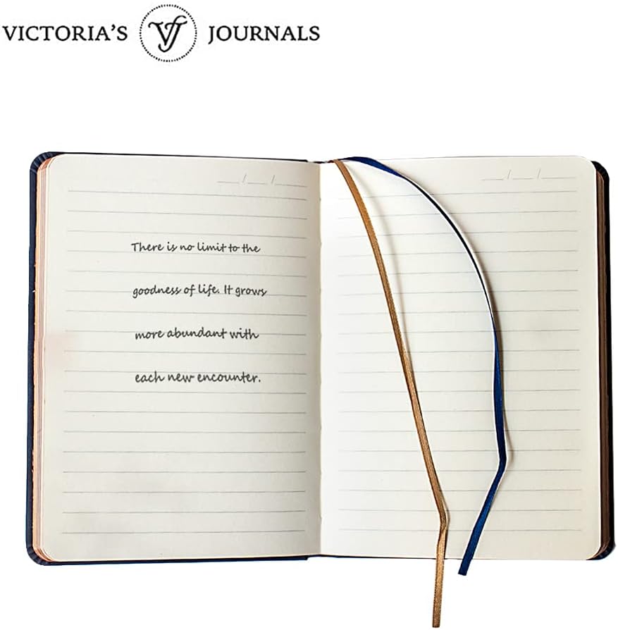 Vintage Style Diary for Men and Women Renaissance Journal Vegan Leather (Matte Blue)