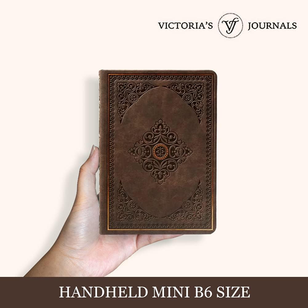 Vintage Style Diary for Men and Women Renaissance Journal Vegan Leather (Matte Brown)