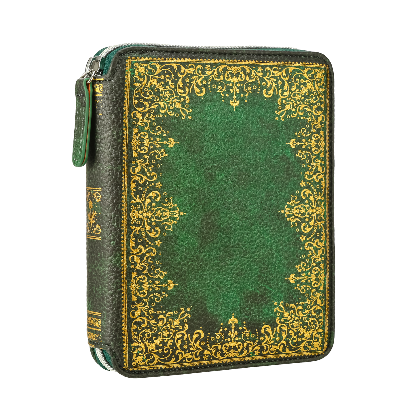 Zippered Vegan Leather Portfolio Diary (Vintage Green)