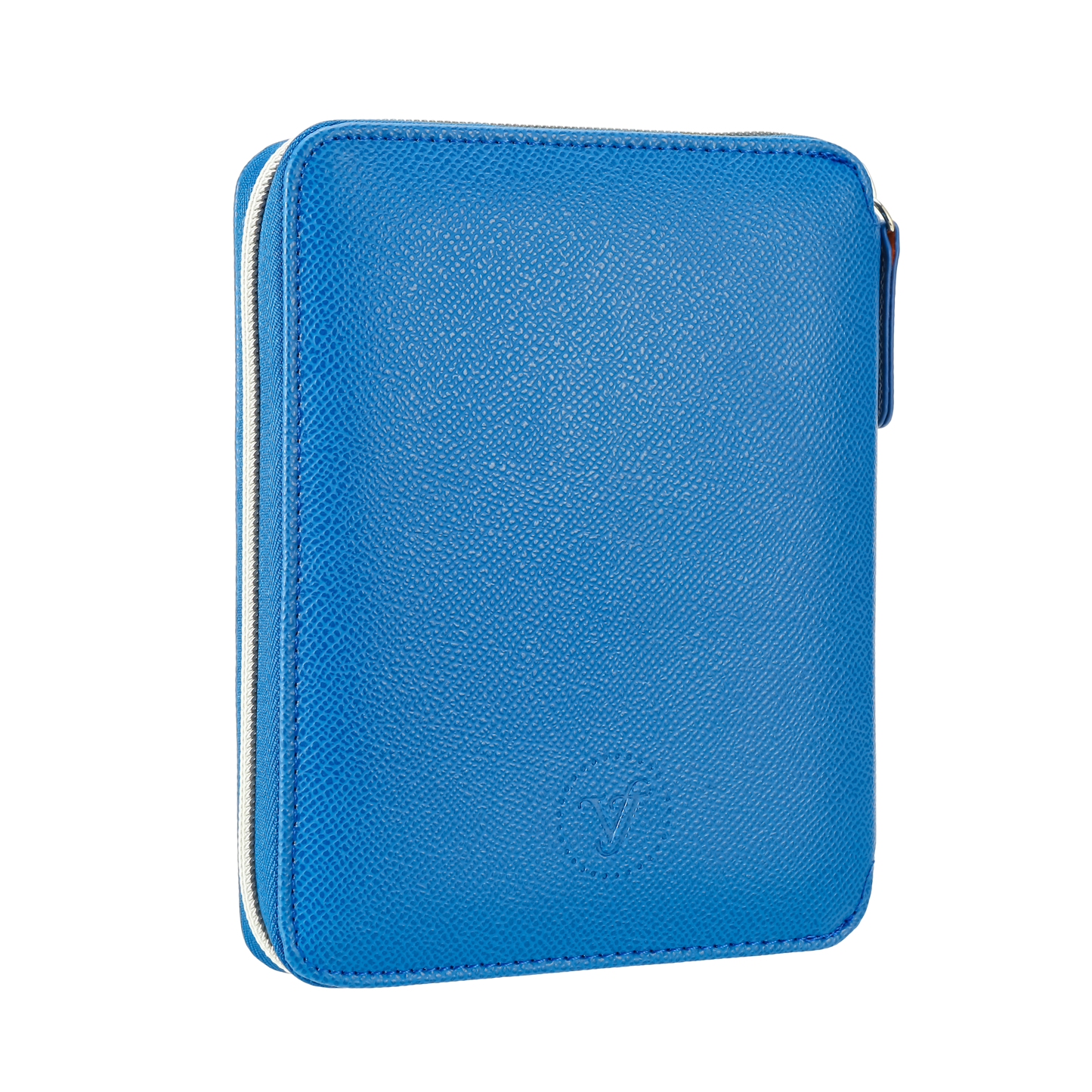 Zippered Vegan Leather Portfolio Notebook / Diary (Azure)