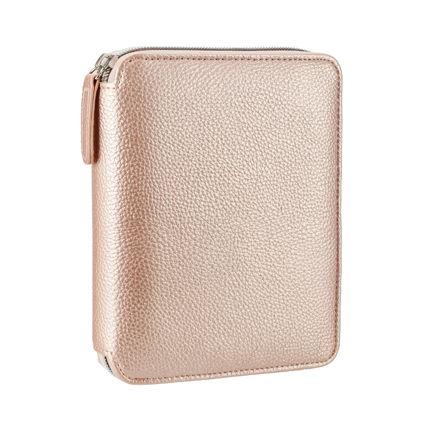 Zippered Vegan Leather Portfolio Notebook / Diary (Rose Gold)