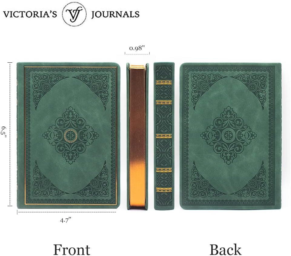 Vintage Style Diary for Men and Women Renaissance Journal Vegan Leather (Dark Moss)