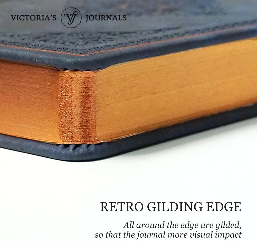 Vintage Style Diary for Men and Women Renaissance Journal Vegan Leather (Matte Blue)