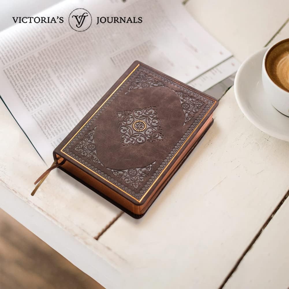 Vintage Style Diary for Men and Women Renaissance Journal Vegan Leather (Matte Brown)