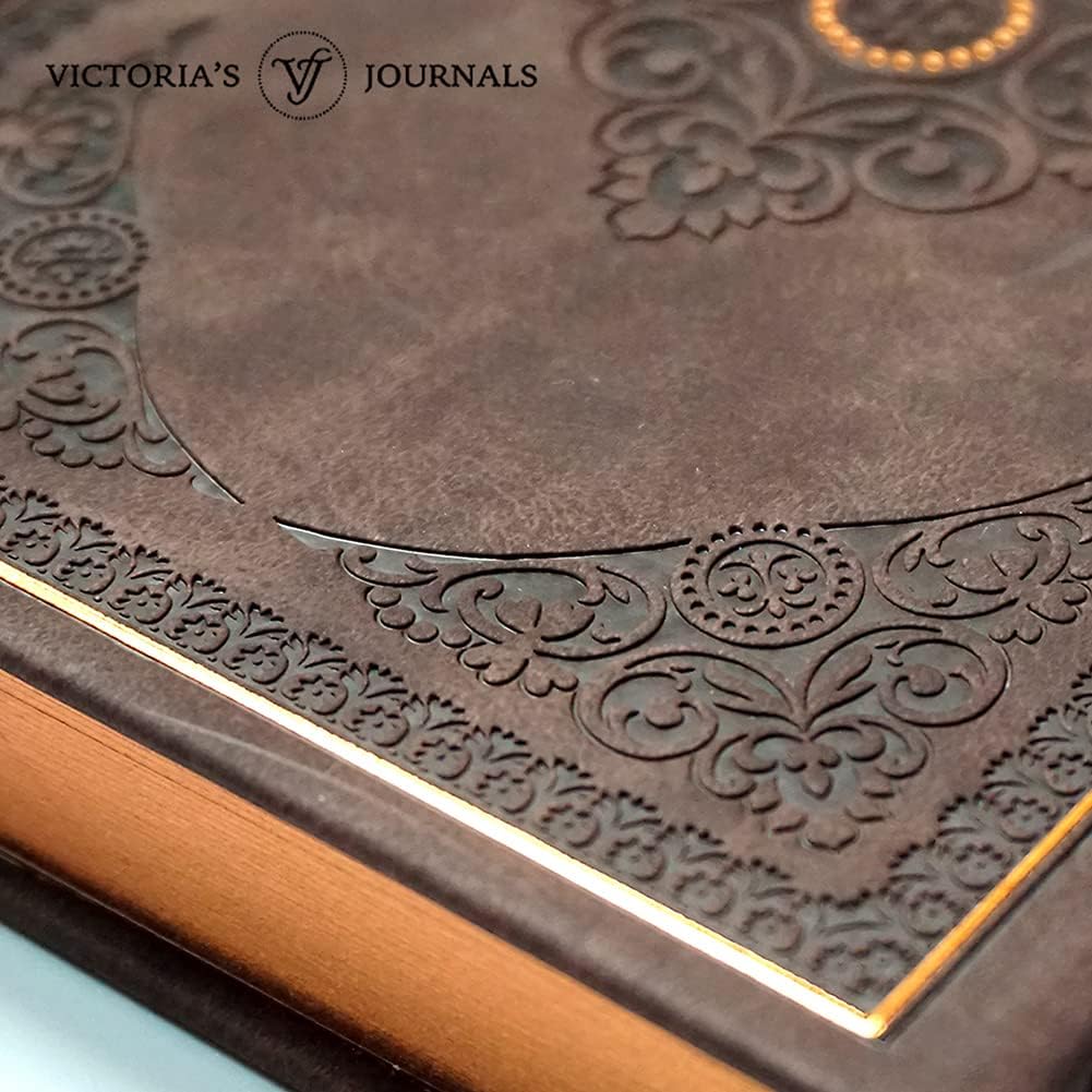 Vintage Style Diary for Men and Women Renaissance Journal Vegan Leather (Matte Brown)