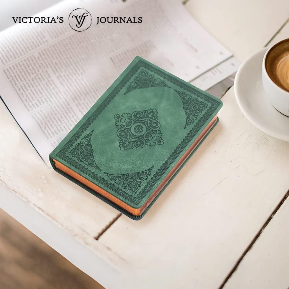 Vintage Style Diary for Men and Women Renaissance Journal Vegan Leather (Dark Moss)