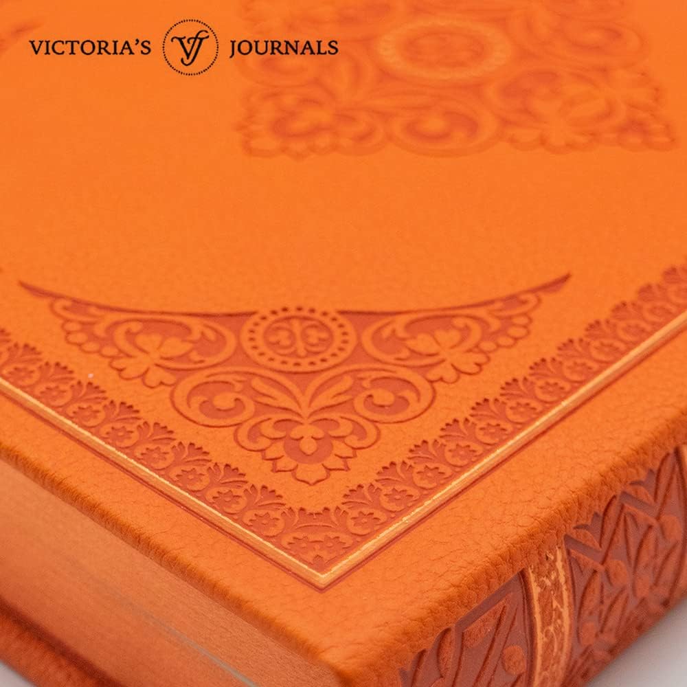 Vintage Style Diary for Men and Women Renaissance Journal Vegan Leather (Orange)