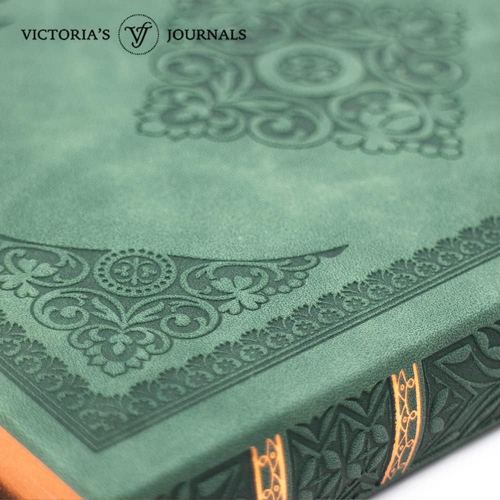 Vintage Style Diary for Men and Women Renaissance Journal Vegan Leather (Dark Moss)