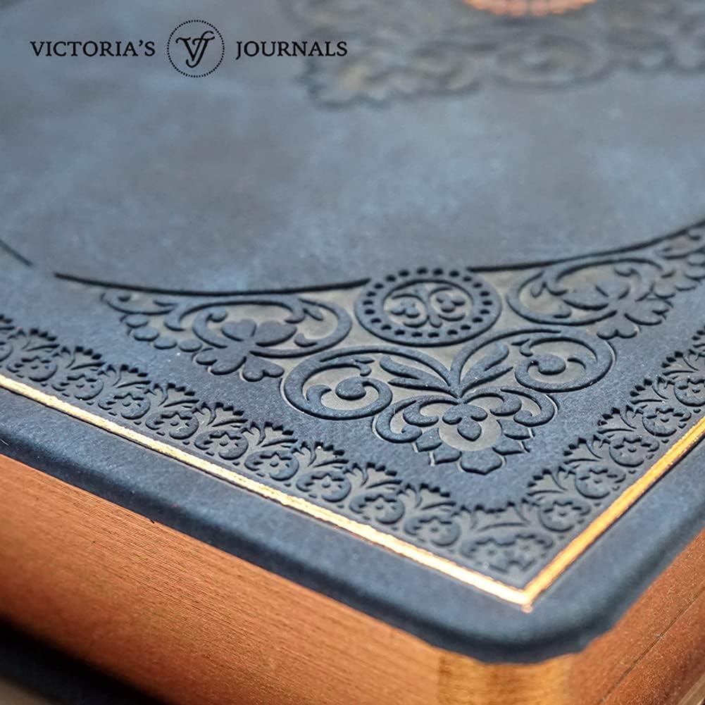 Vintage Style Diary for Men and Women Renaissance Journal Vegan Leather (Matte Blue)