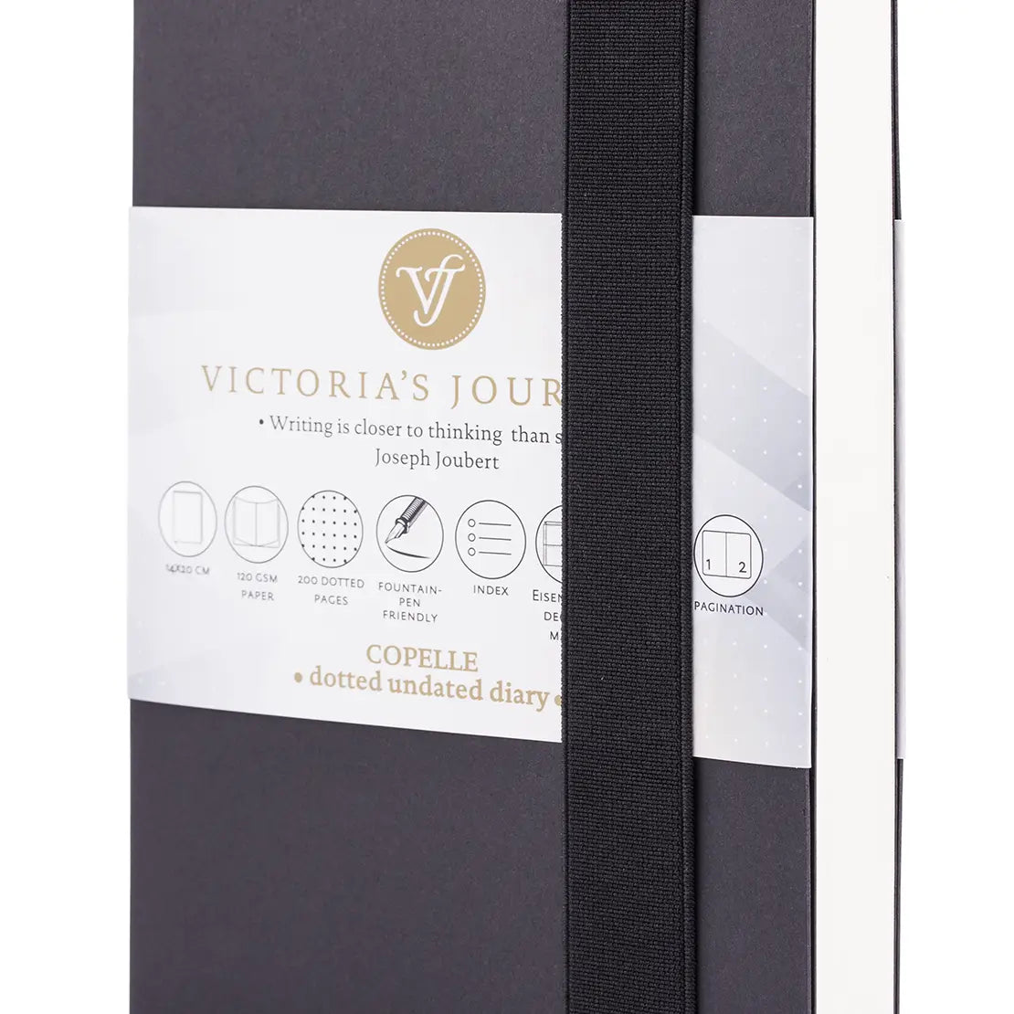 Copelle Kraft Dotted Bullet Journal by Victoria's Journals (5.5" x 8.3") (Black)