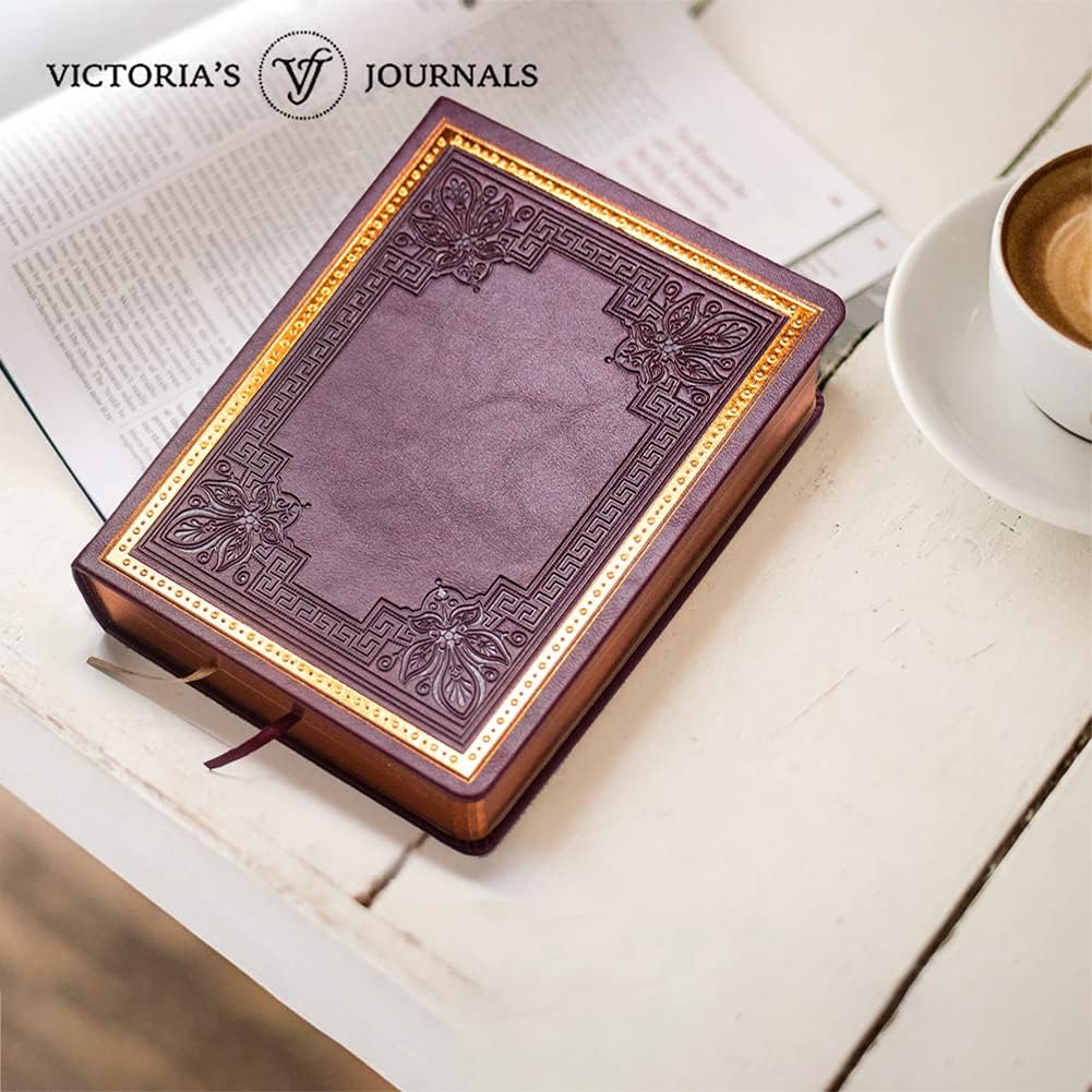 Victoria's Journals Vintage Style Diary for Men and Women  Journal Hard Cover (Burgundy)