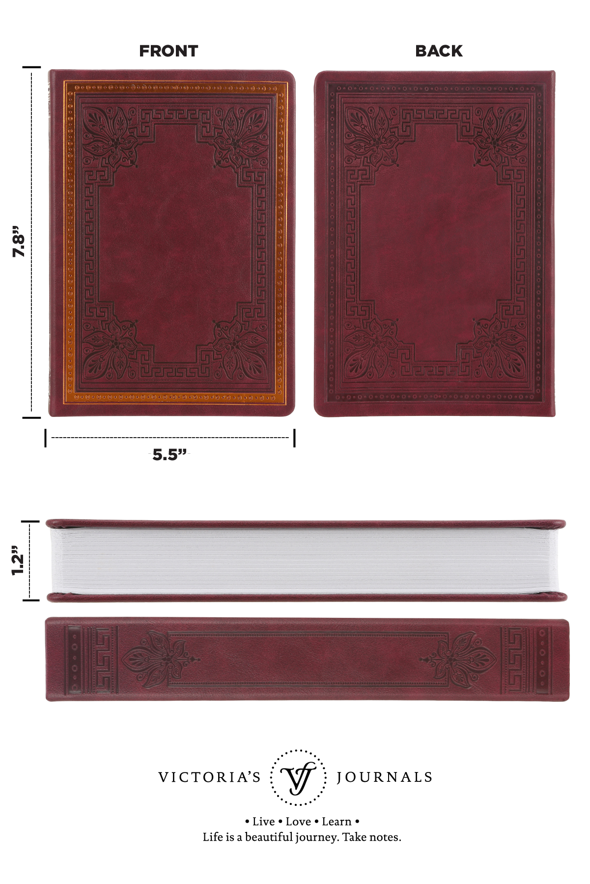 Sketchbook Antique Style Victoria's Journals (Burgundy)