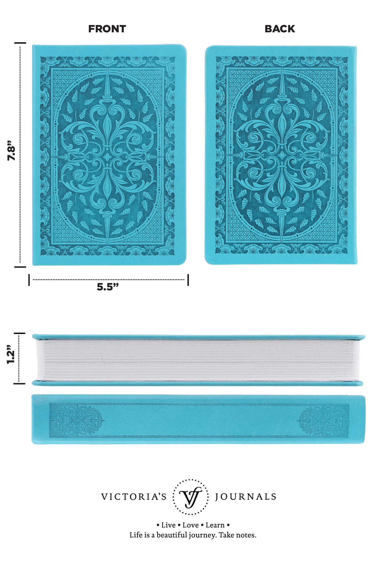 Sketchbook Antique Style Victoria's Journals (Aqua Blue)