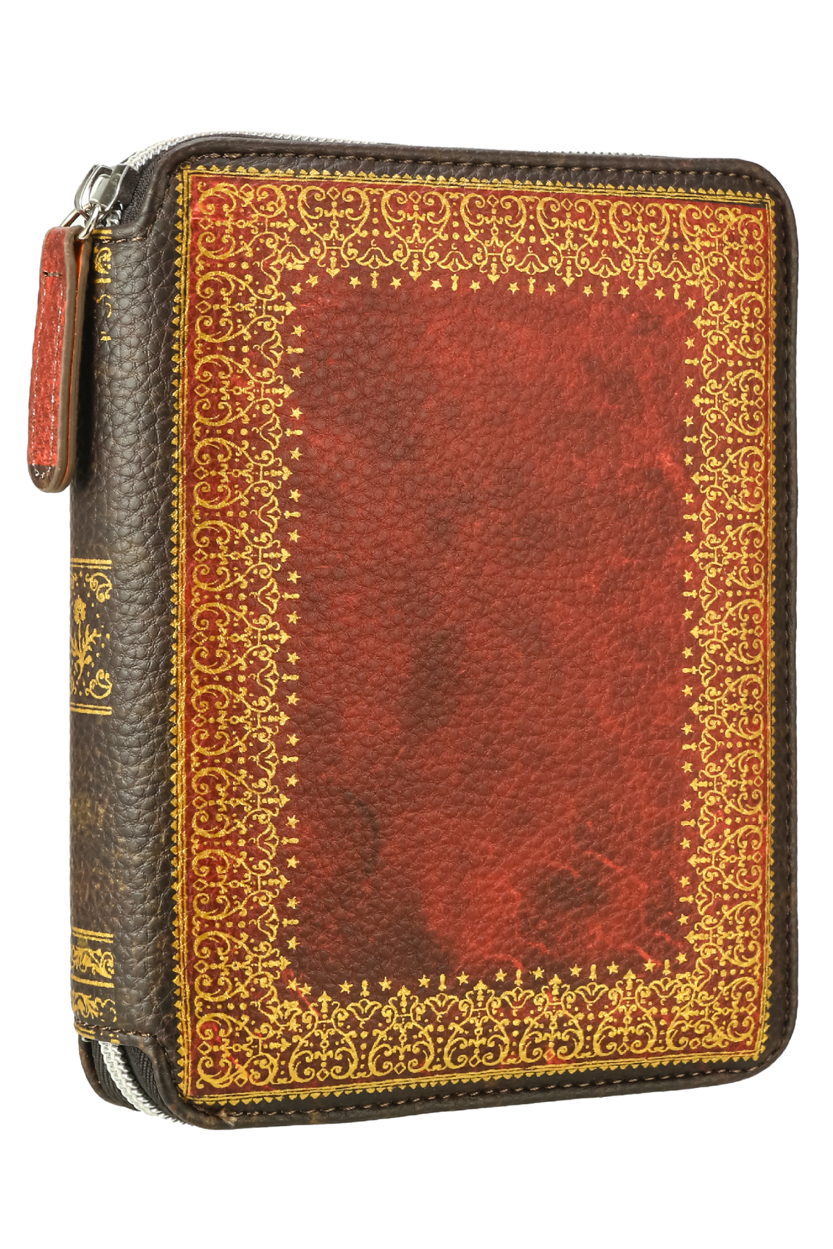 Zippered Vegan Leather Portfolio Diary (Vintage Brown)