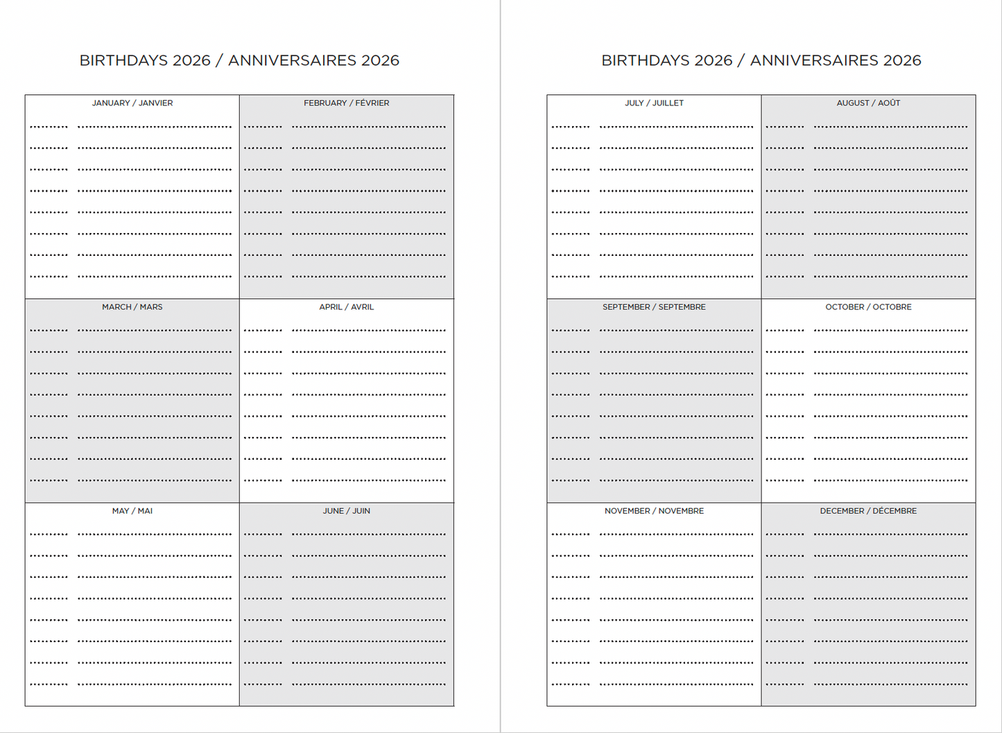 2026 Kuka Daily Planner — Black Vegan Leather with Pen Loop & Elastic (5.5" × 8", Bilingual, One-Day-Per-Page)