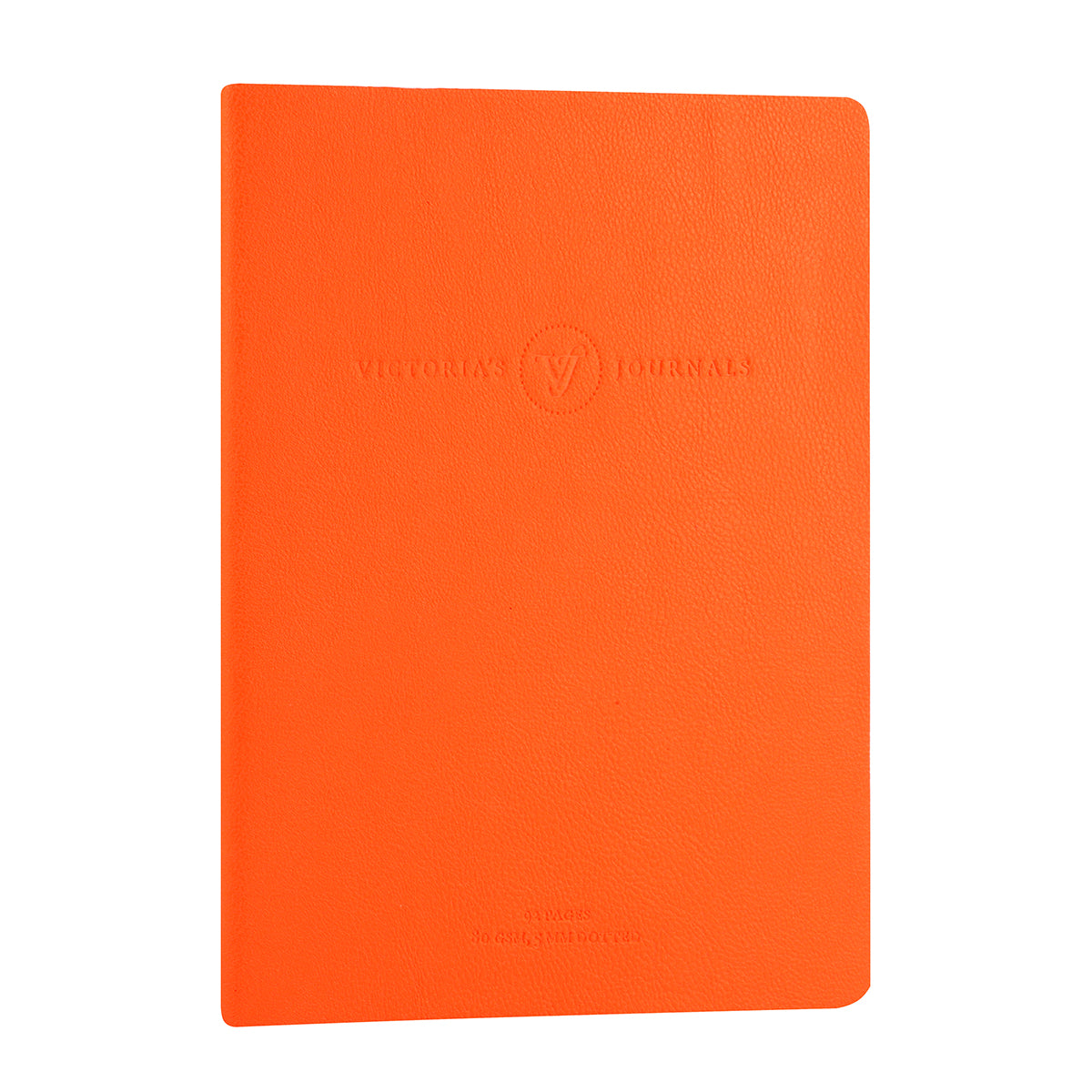 Victoria's Journals Neon Dotted Bullet Journal, Flexy Leatherette Cover, 96pages, 80 gsm (Neon Orange)