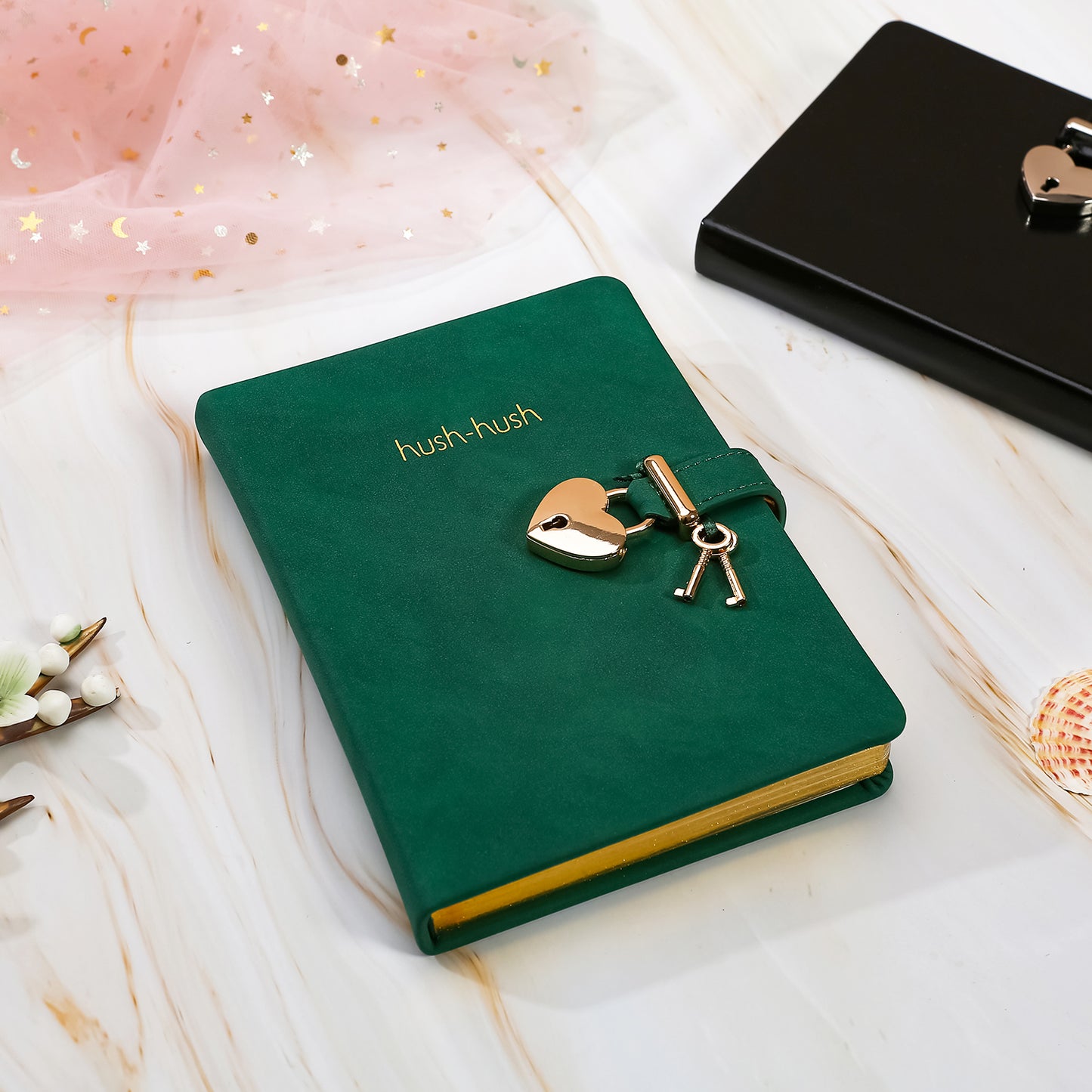 Heart Lock Journal for Girls with 2 Keys (Sherwood Green)