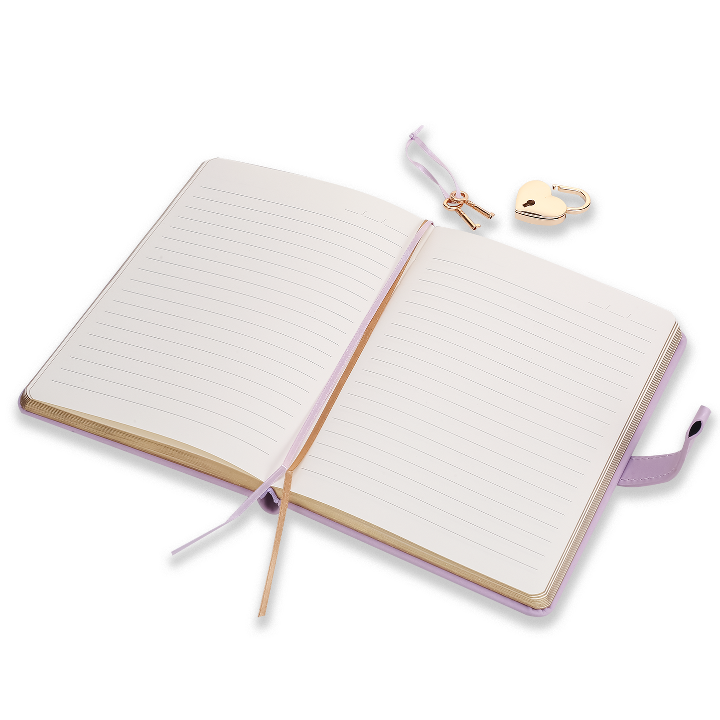 Secret Heart-Lock Journal – Orchid Vegan Leather, 320 Pages