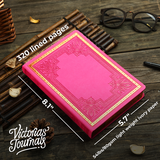 Antique Vintage Pink Diary – 320-Page Vegan Leather Journal
